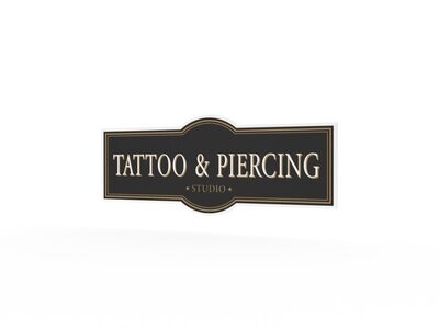 Werbeaufkleber, Tattoo & Piercing, 1200 x 475 mm