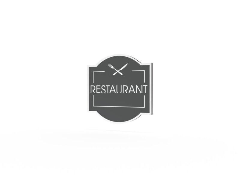 Werbeschild, Restaurant, 600 x 600 mm