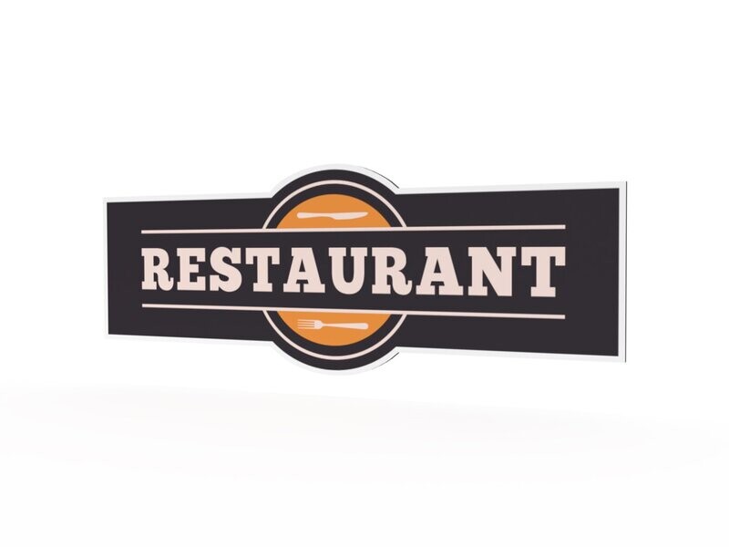 Werbeschild, Restaurant, 1600 x 600 mm Werbeschild, Restaurant, 1600 x 600 mm