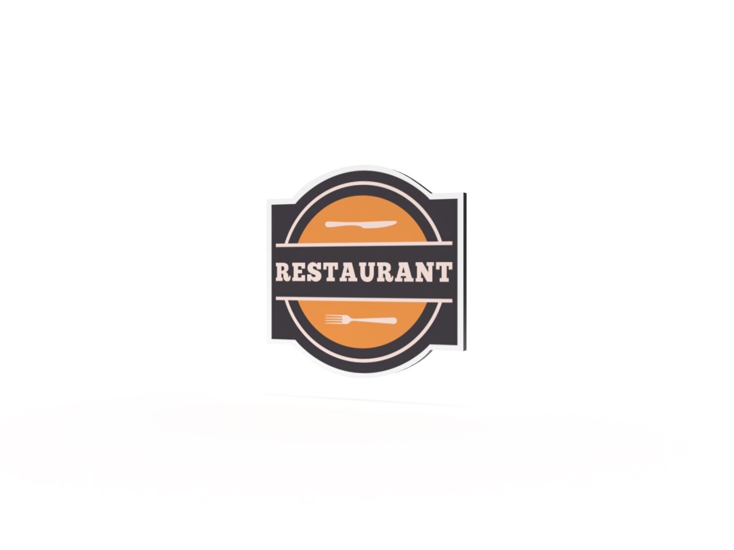 Werbeschild, Restaurant, 600 x 600 mm