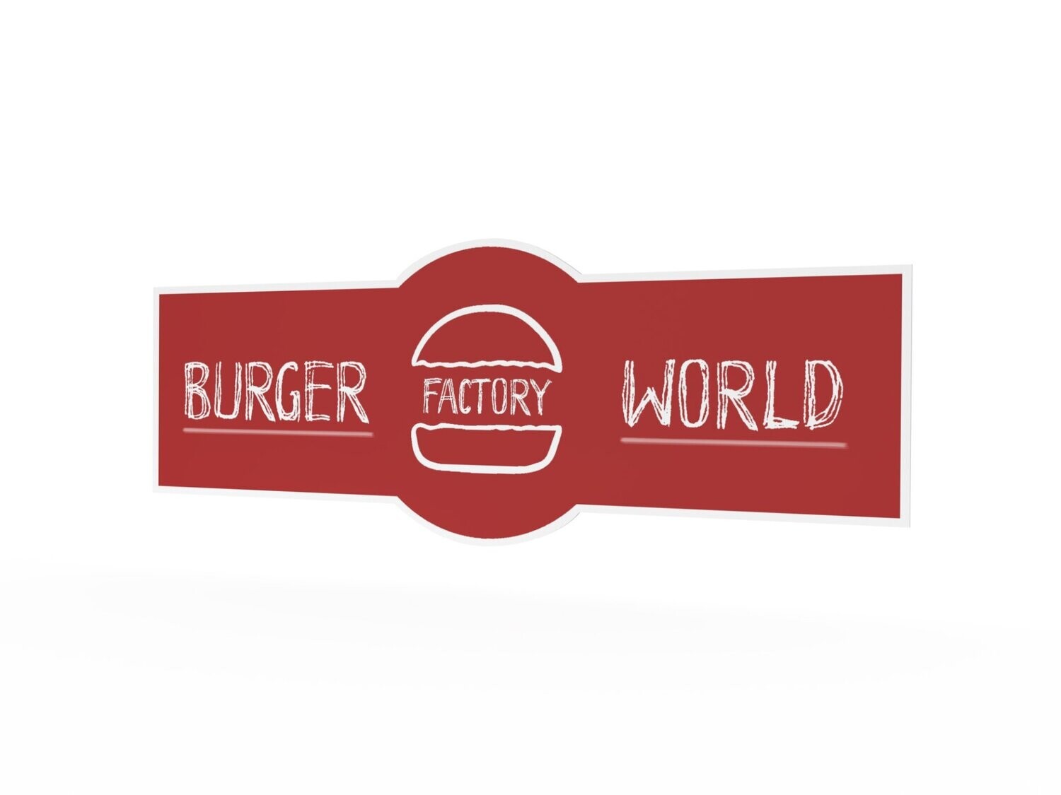 Werbeaufkleber, Burger World, 1600 x 600 mm