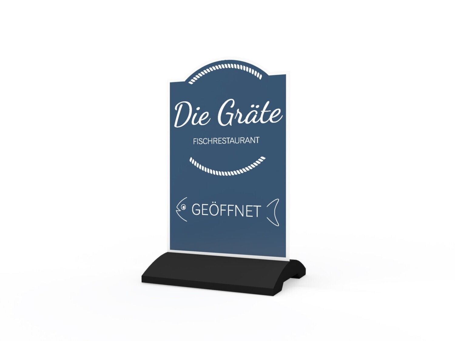 Werbeaufsteller, Die Gräte, 600 x 1150 mm