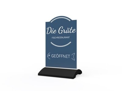 Werbeaufsteller, Die Gräte, 600 x 1150 mm Werbeaufsteller, Die Gräte, 600 x 1150 mm