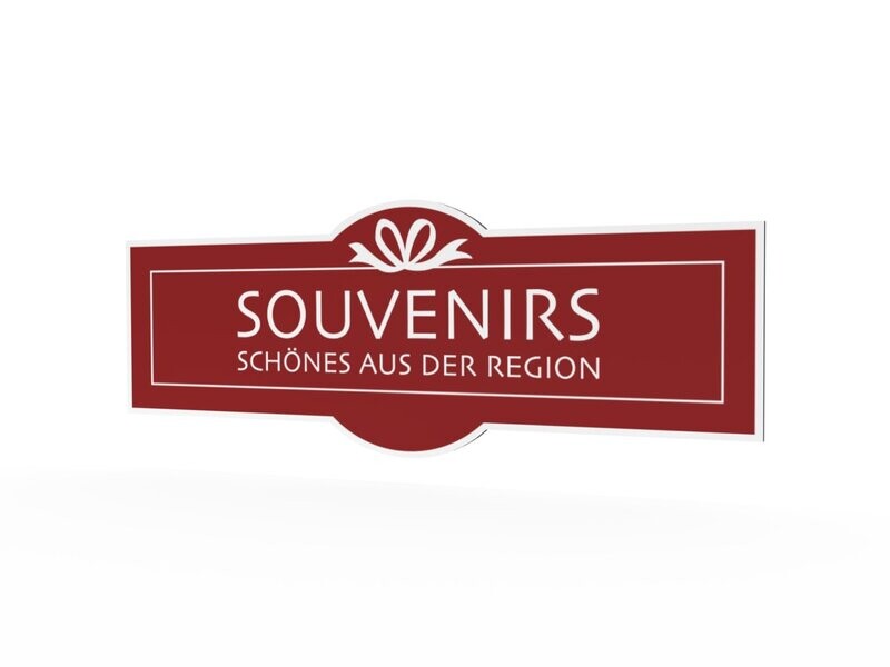 Werbeschild, Souvenirs, 1600 x 600 mm Werbeschild, Souvenirs, 1600 x 600 mm