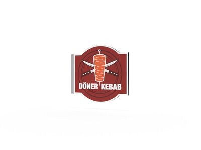 Werbeausleger, Döner Kebab, 630 x 600 mm