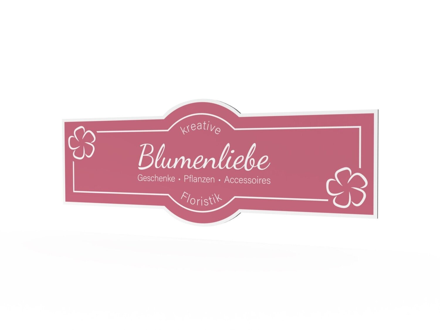 Werbeschild, Blumenliebe, 1600 x 600 mm