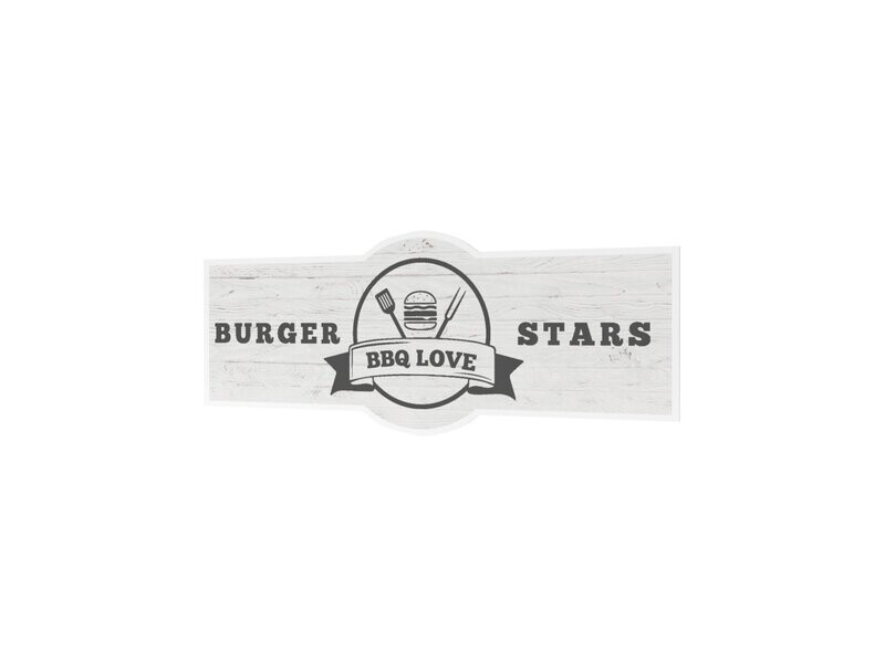 Werbeaufkleber, Burger Stars, 1200 x 475 mm