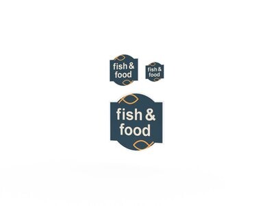 Werbeaufkleber, Fish & Food, 3er Set