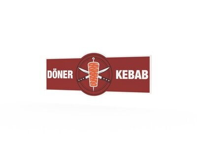 Werbeaufkleber, Döner Kebab, 1200 x 475 mm Werbeaufkleber, Döner Kebab, 1200 x 475 mm