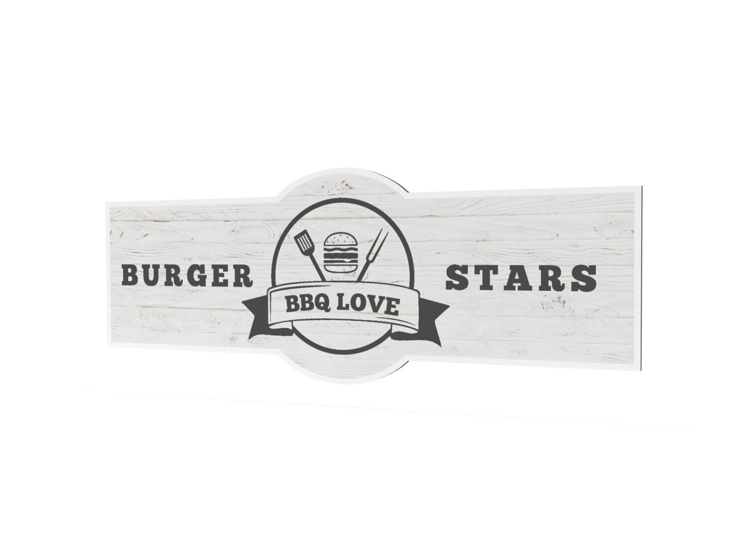Werbeschild, Burger Stars, 1600 x 600 mm