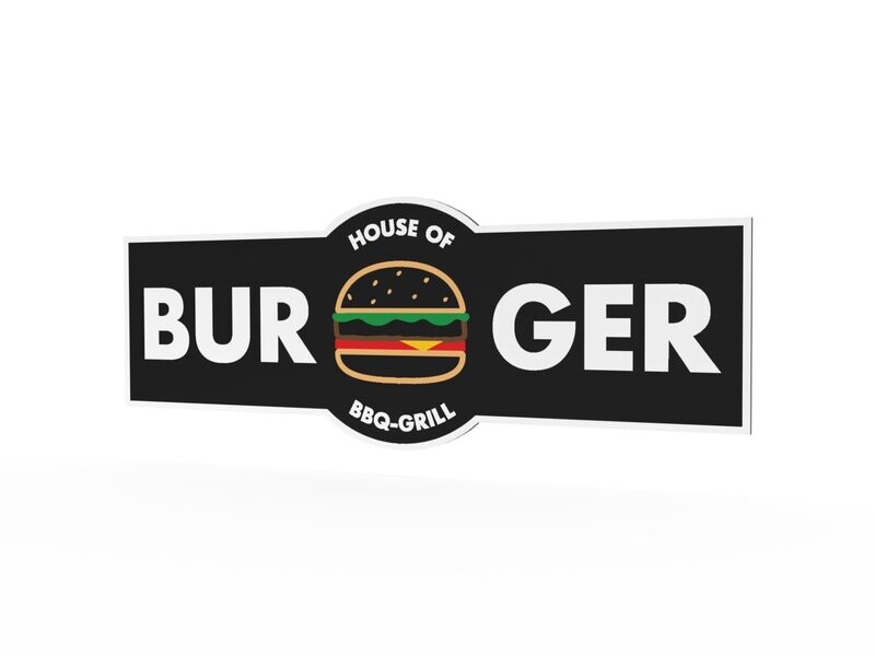 Werbeschild, Burger, 1600 x 600 mm