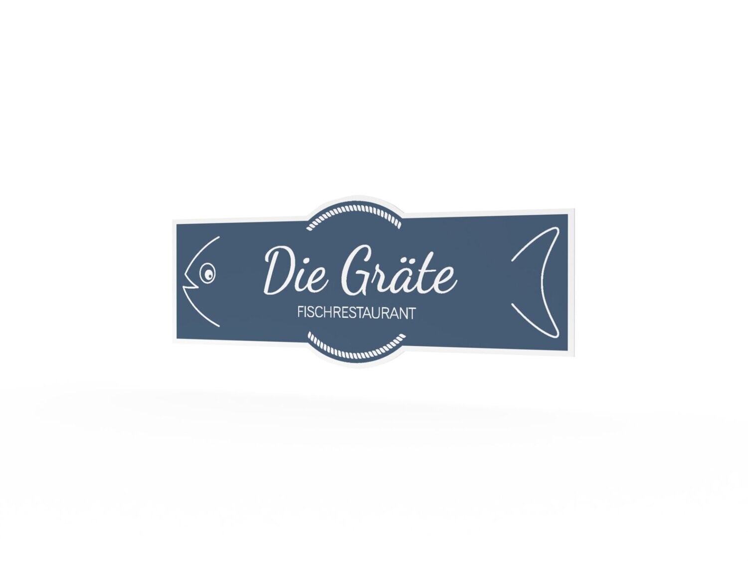 Werbeaufkleber, Die Gräte, 1200 x 475 mm