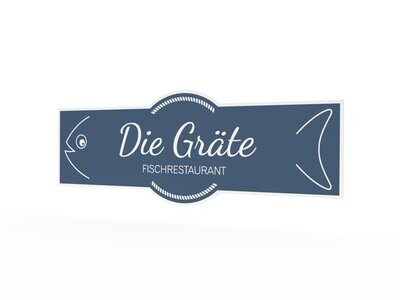 Werbeaufkleber, Die Gräte, 1600 x 600 mm Werbeaufkleber, Die Gräte, 1600 x 600 mm