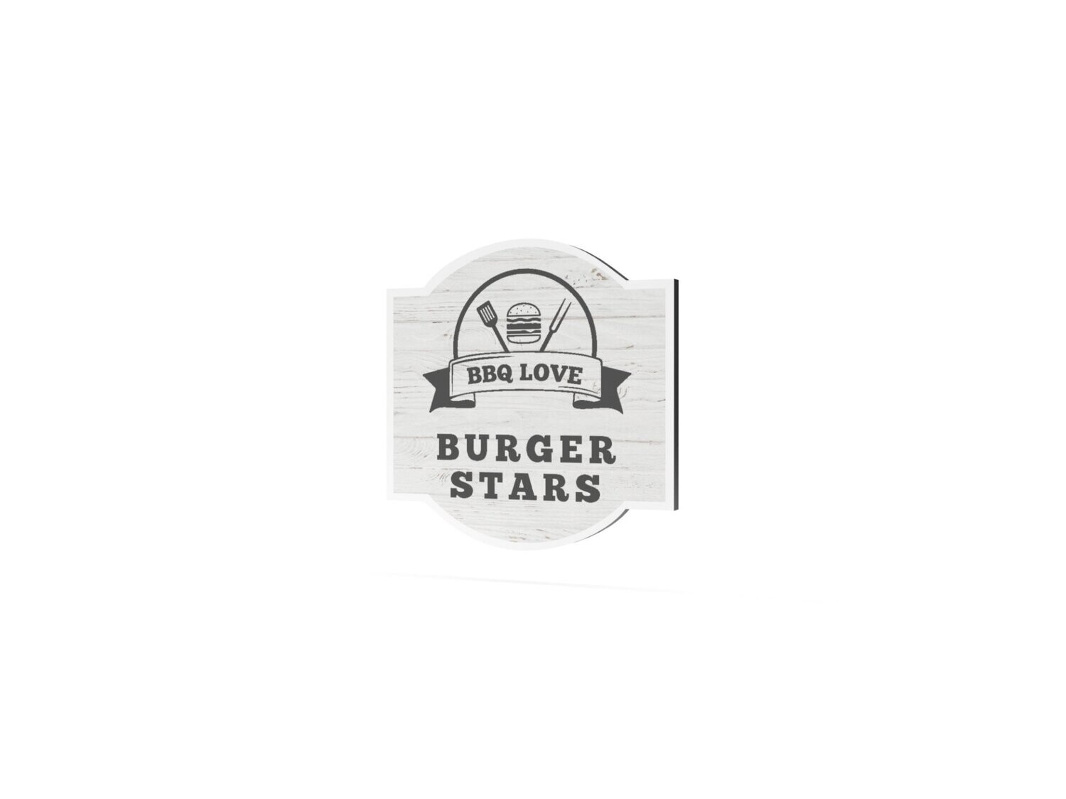 Werbeschild, Burger Stars, 600 x 600 mm