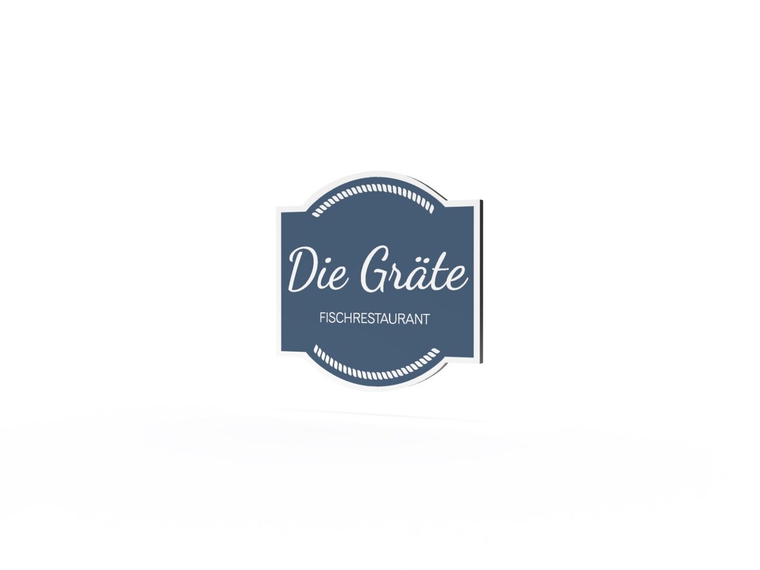 Werbeschild, Die Gräte, 600 x 600 mm