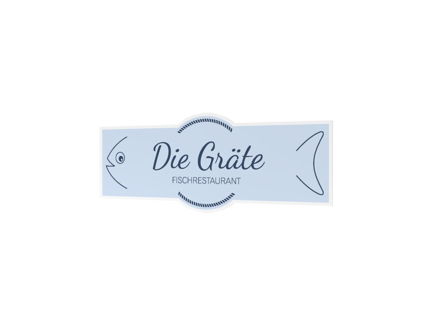 Werbeaufkleber, Die Gräte, 1200 x 475 mm