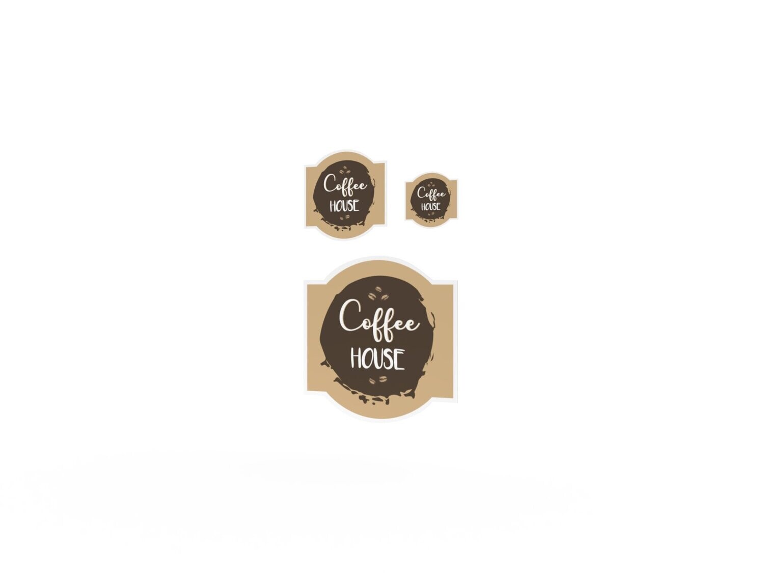 Werbeaufkleber, Coffee House, 3er Set