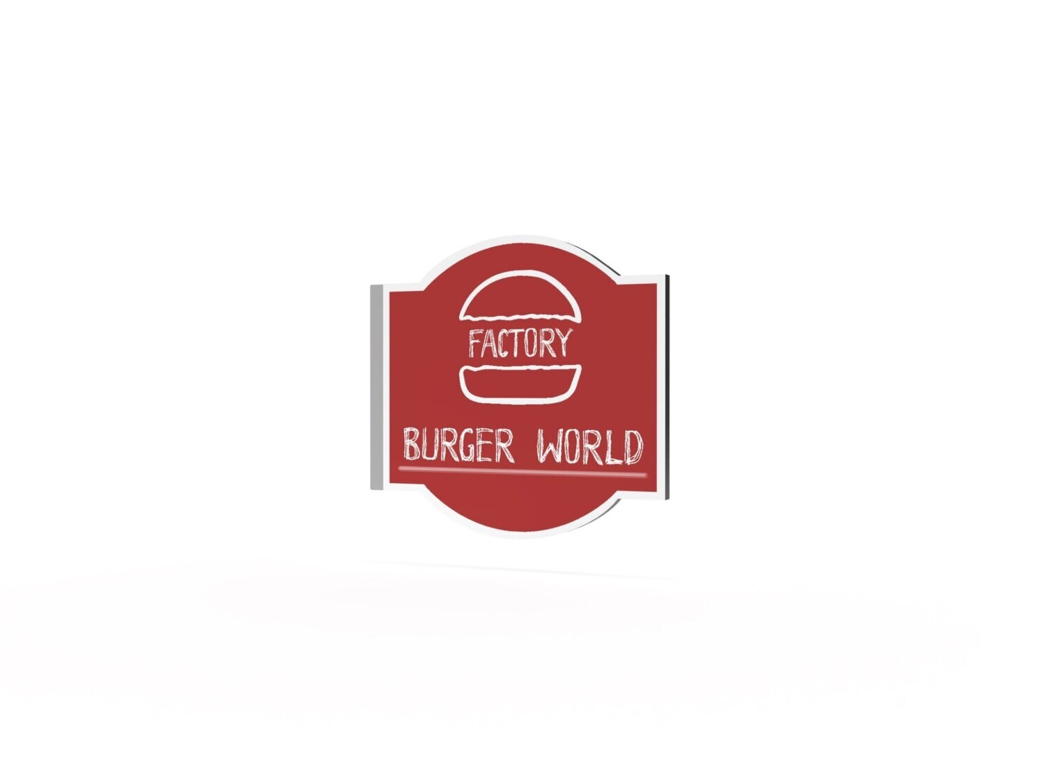 Werbeausleger, Burger World, 630 x 600 mm