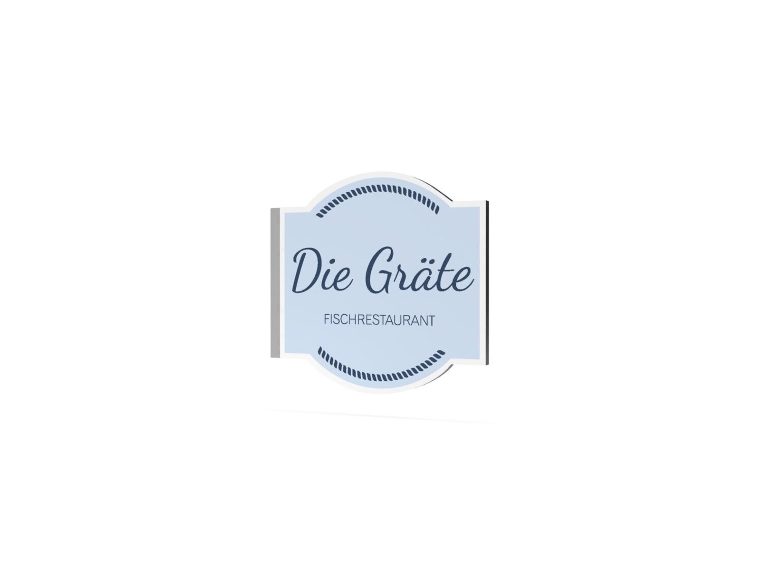 Werbeausleger, Die Gräte, 630 x 600 mm