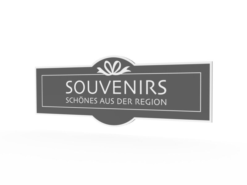 Werbeschild, Souvenirs, 1600 x 600 mm Werbeschild, Souvenirs, 1600 x 600 mm
