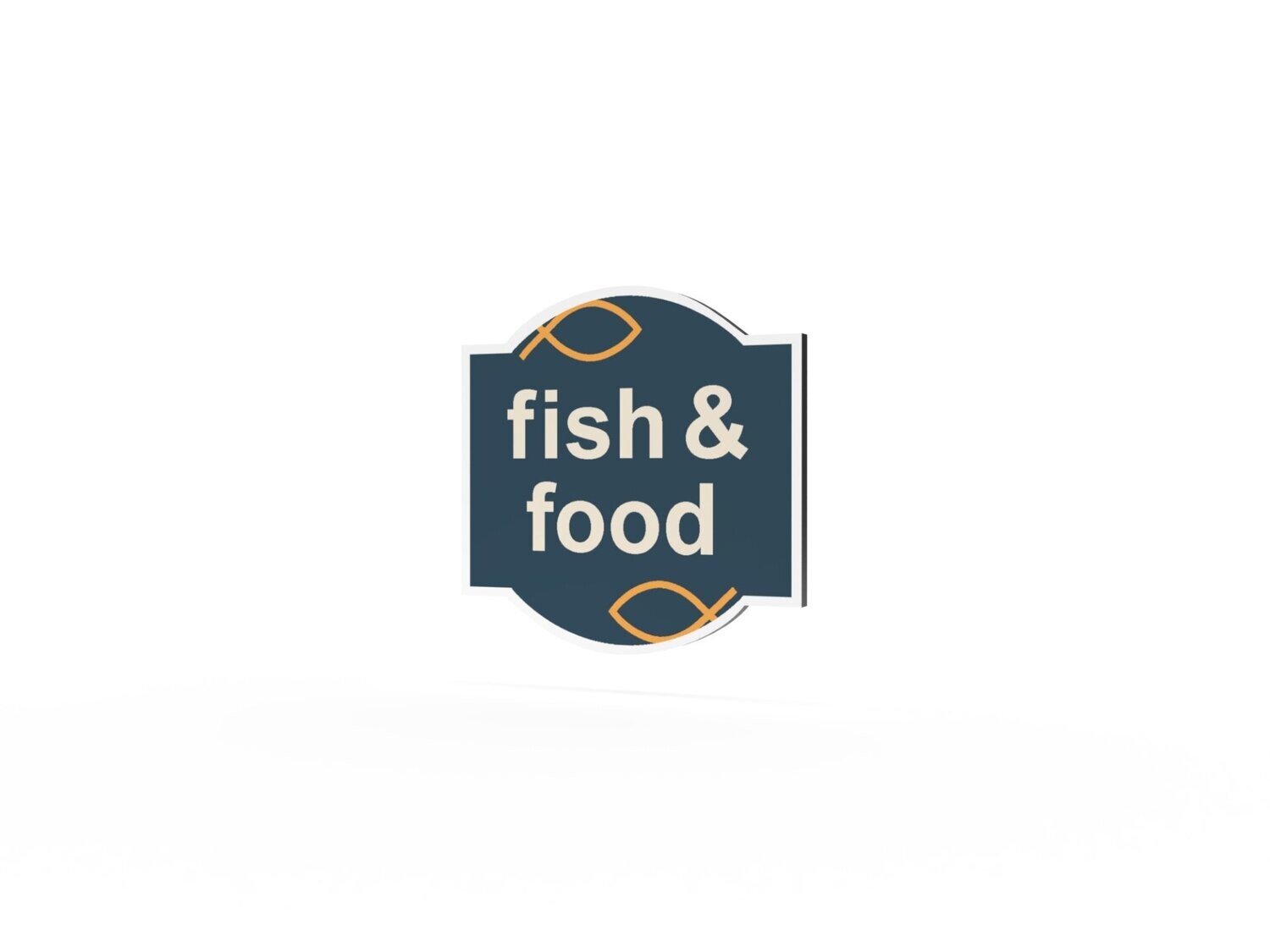 Werbeschild, Fish & Food, 600 x 600 mm