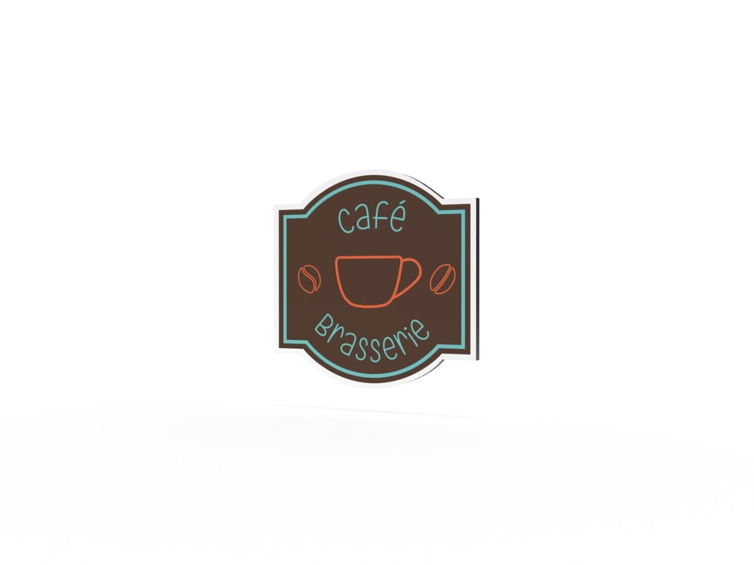 Werbeschild, Café Brasserie, 600 x 600 mm