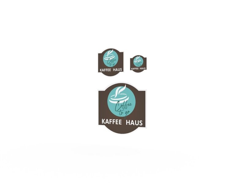 Werbeaufkleber, Kaffee Haus, 3er Set