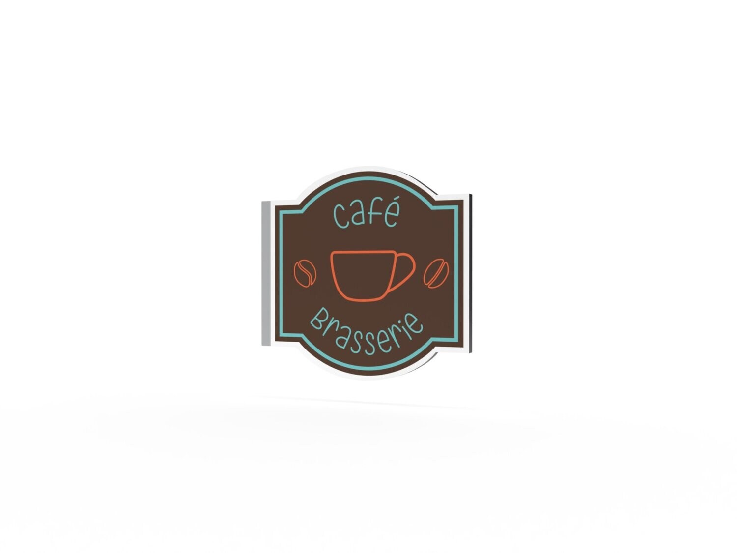 Werbeausleger, Café Brasserie, 630 x 600 mm