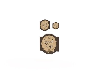 Werbeaufkleber, Grand Café, 3er Set Werbeaufkleber, Grand Café, 3er Set