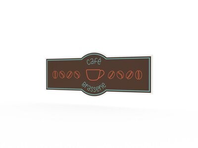 Werbeaufkleber, Café Brasserie, 1200 x 475 mm Werbeaufkleber, Café Brasserie, 1200 x 475 mm