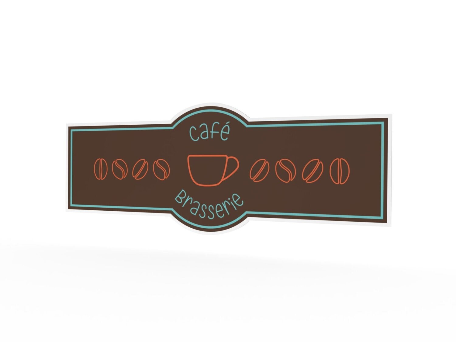 Werbeaufkleber, Café Brasserie, 1600 x 600 mm