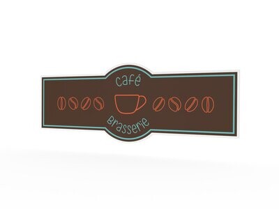 Werbeaufkleber, Café Brasserie, 1600 x 600 mm Werbeaufkleber, Café Brasserie, 1600 x 600 mm