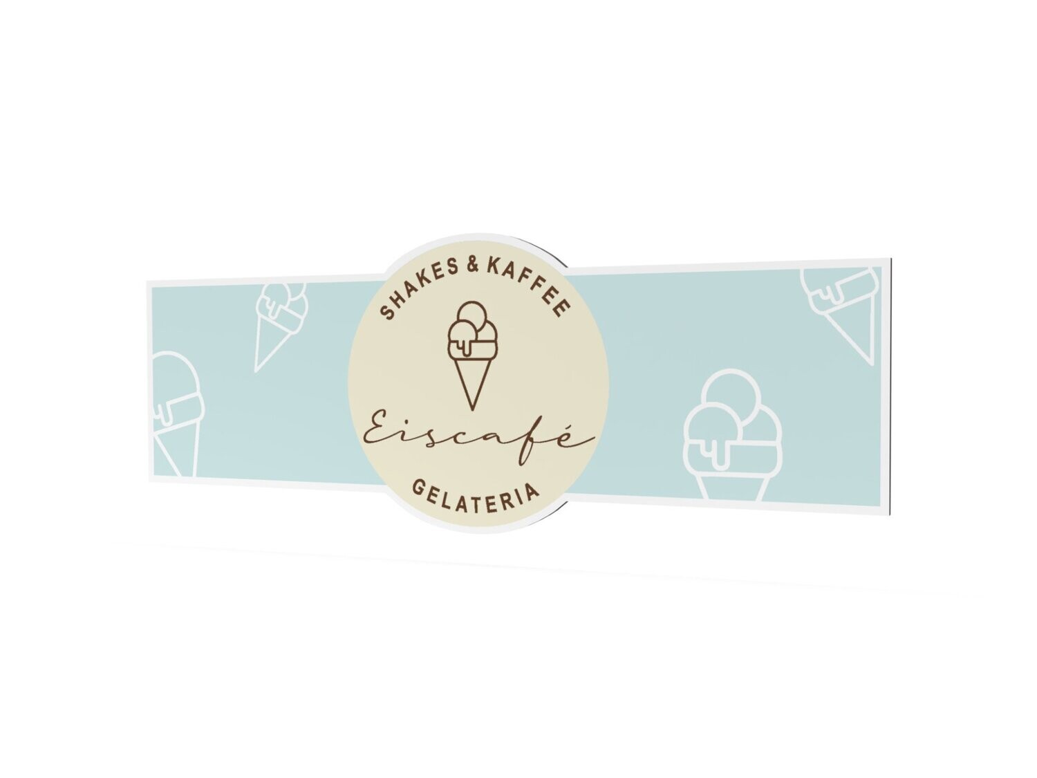 Werbeschild, Eiscafé, 1600 x 600 mm