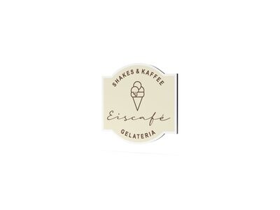 Werbeschild, Eiscafé, 600 x 600 mm Werbeschild, Eiscafé, 600 x 600 mm