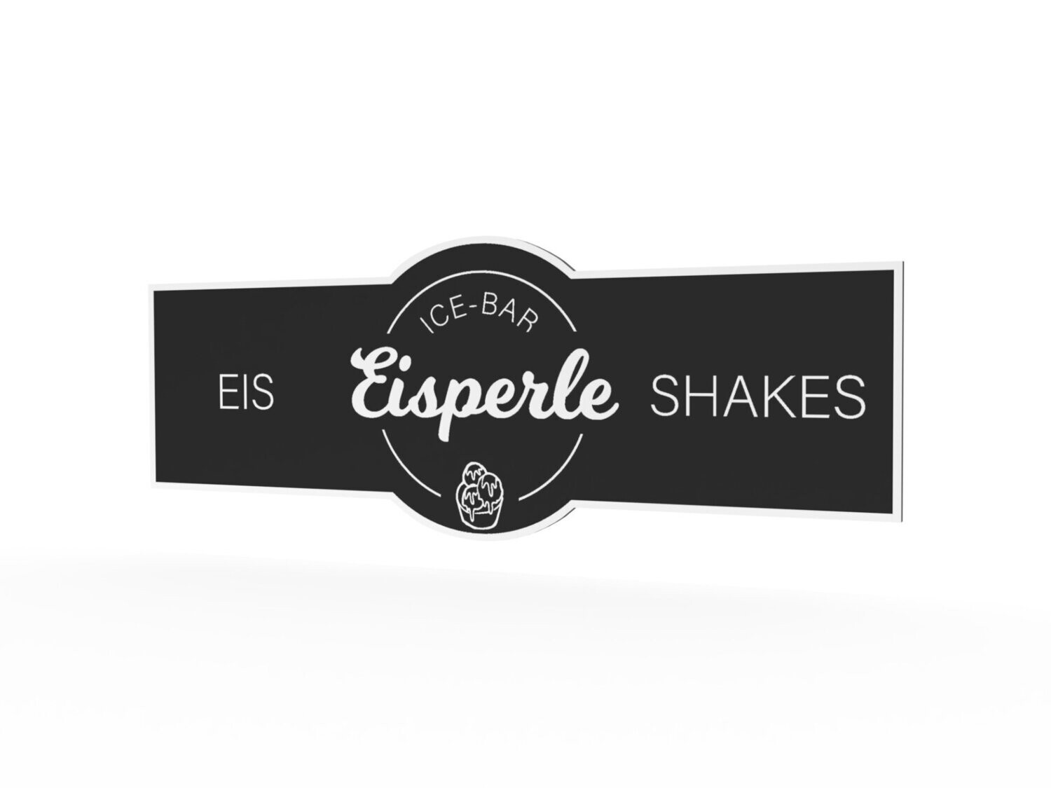 Werbeschild, Eisperle, 1600 x 600 mm