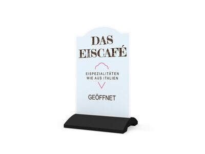 Werbeaufsteller, Das Eiscafé, 600 x 1150 mm Werbeaufsteller, Das Eiscafé, 600 x 1150 mm