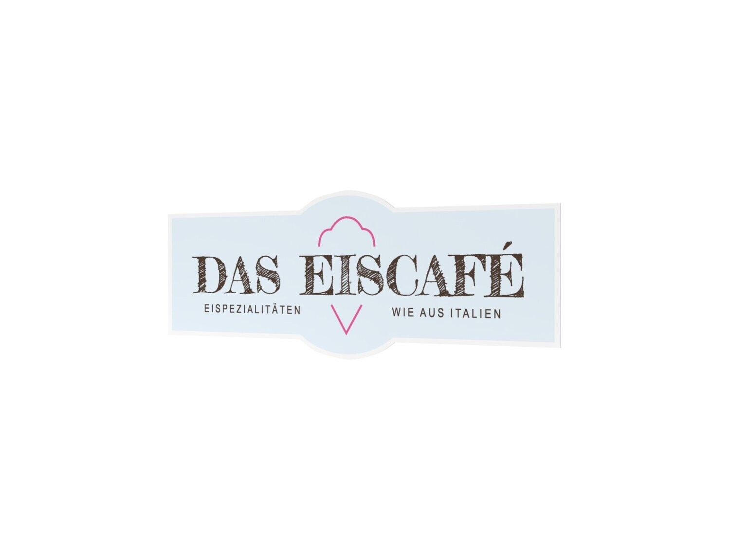 Werbeaufkleber, Das Eiscafé, 1200 x 475 mm