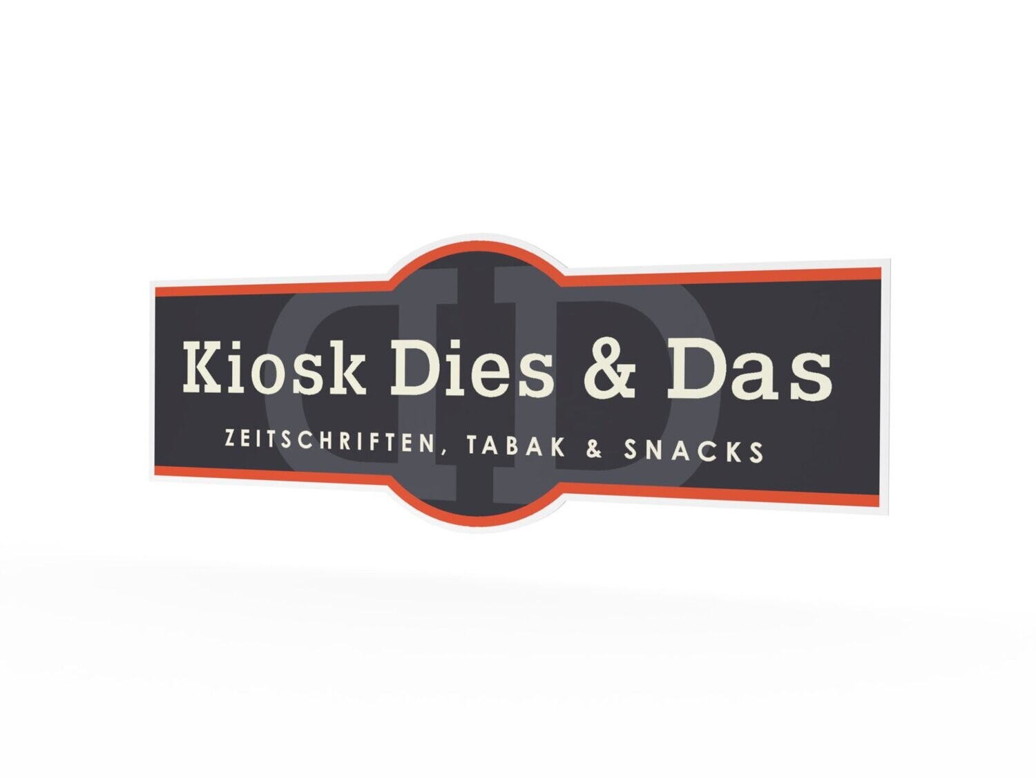 Werbeaufkleber, Kiosk Dies & Das, 1600 x 600 mm