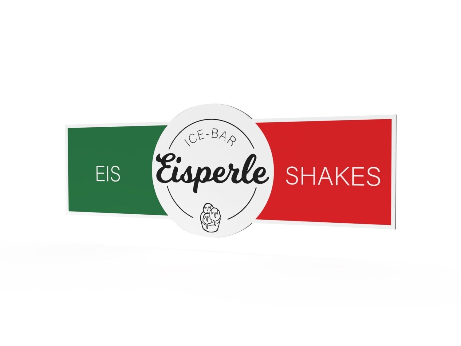 Werbeschild, Eisperle, 1600 x 600 mm
