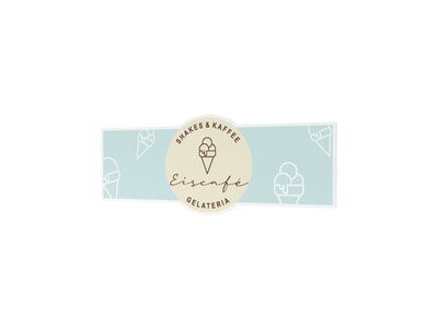 Werbeaufkleber, Eiscafé, 1200 x 475 mm Werbeaufkleber, Eiscafé, 1200 x 475 mm