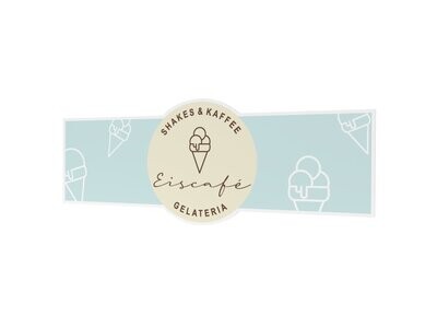 Werbeaufkleber, Eiscafé, 1600 x 600 mm Werbeaufkleber, Eiscafé, 1600 x 600 mm