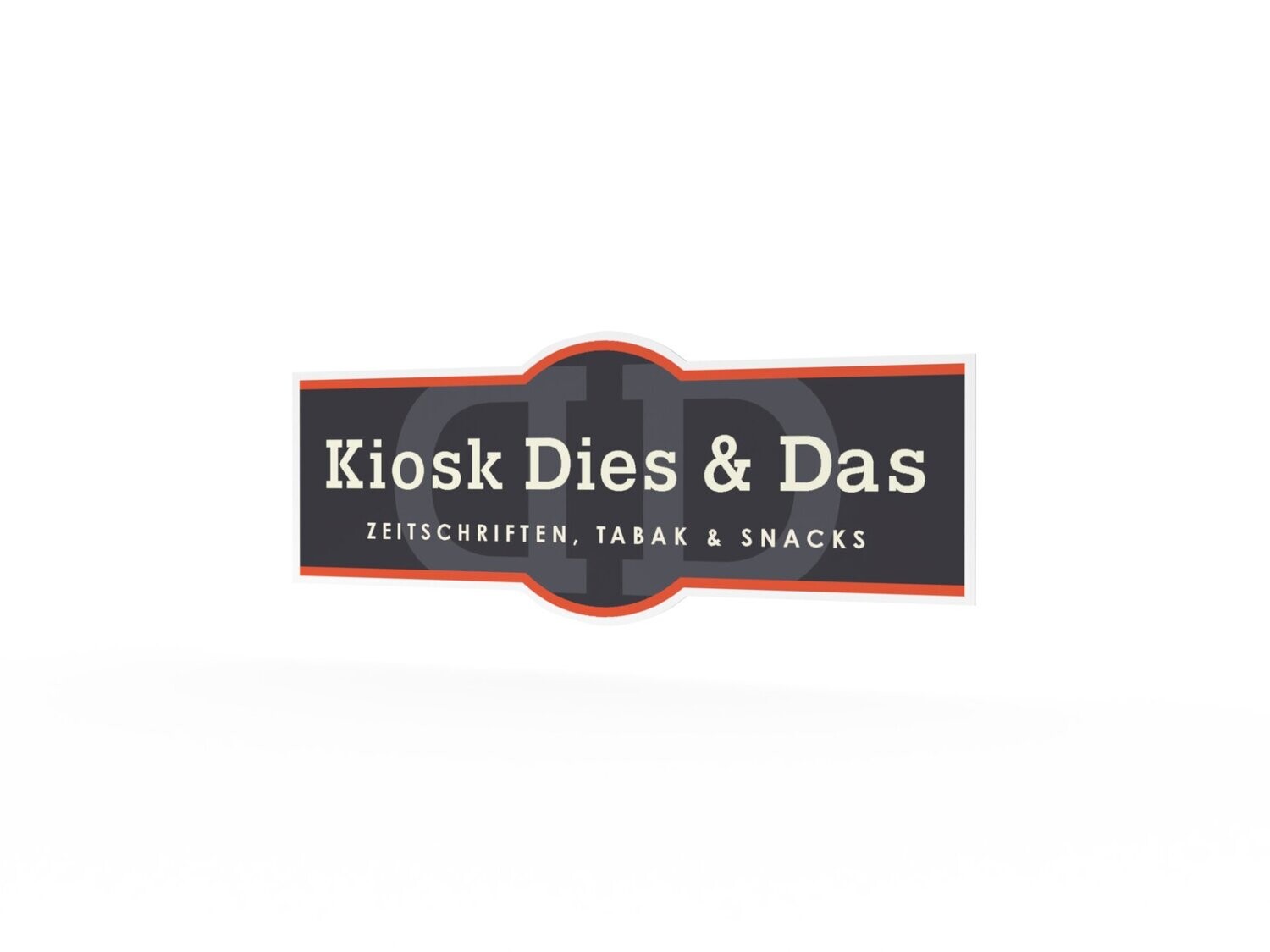 Werbeaufkleber, Kiosk Dies & Das, 1200 x 475 mm