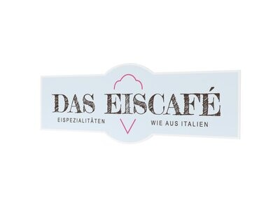 Werbeaufkleber, Das Eiscafé, 1600 x 600 mm Werbeaufkleber, Das Eiscafé, 1600 x 600 mm