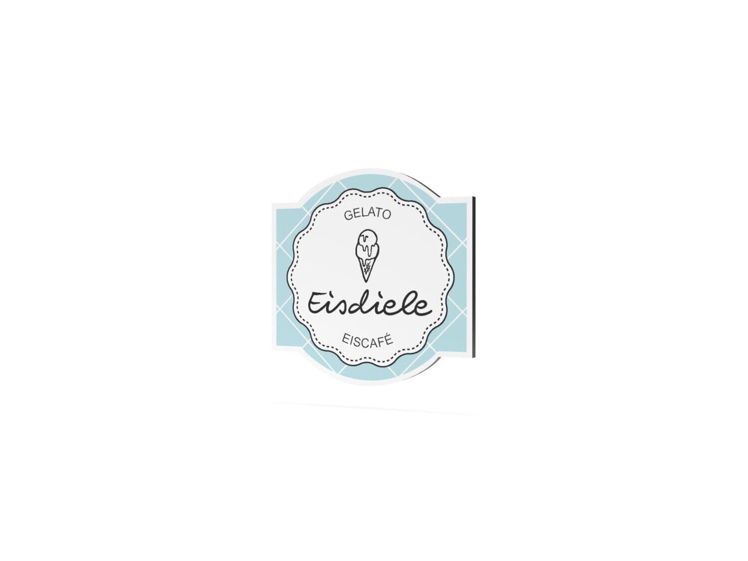 Werbeschild, Eisdiele, 600 x 600 mm