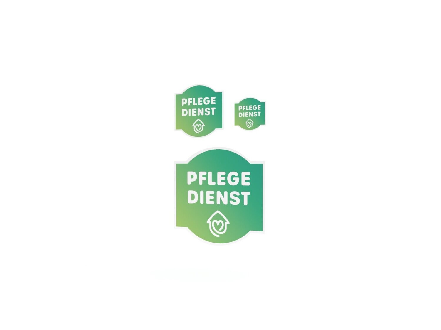 Werbeaufkleber, Pflegedienst, 3er Set