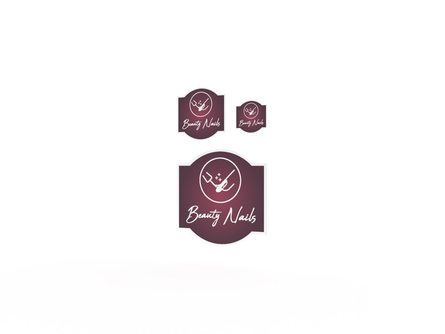 Werbeaufkleber, Beauty Nails, 3er Set