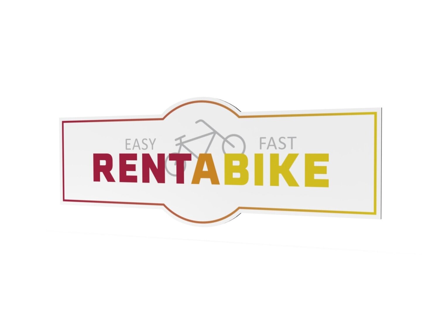 Werbeschild, RENT A BIKE, 1600 x 600 mm