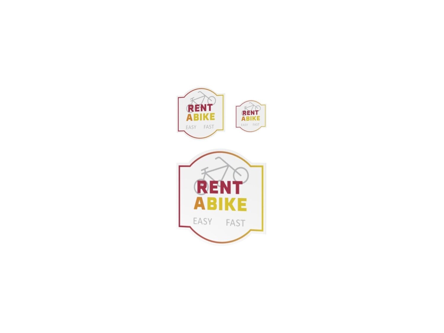 Werbeaufkleber, RENT A BIKE, 3er Set
