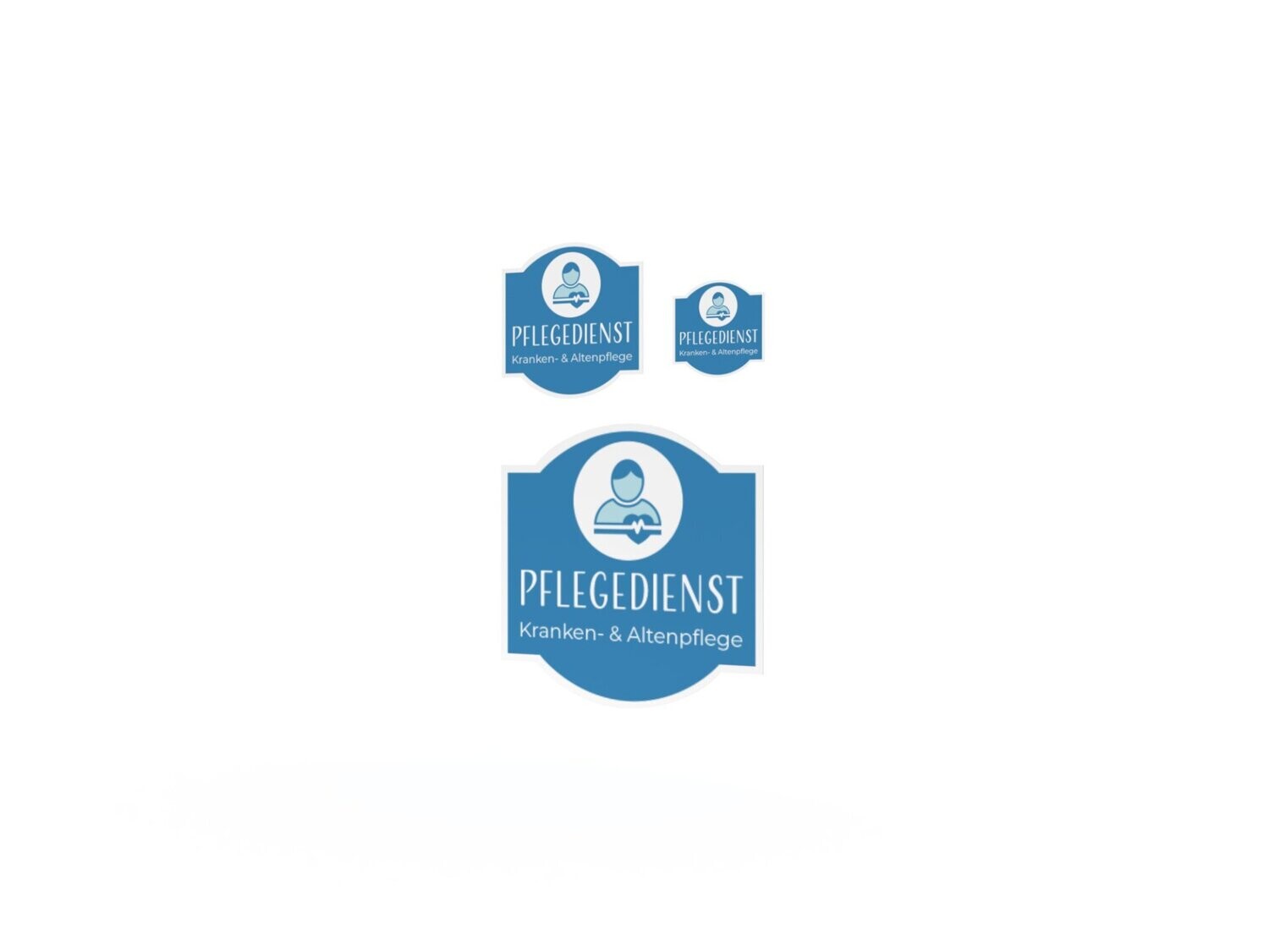 Werbeaufkleber, Pflegedienst, 3er Set