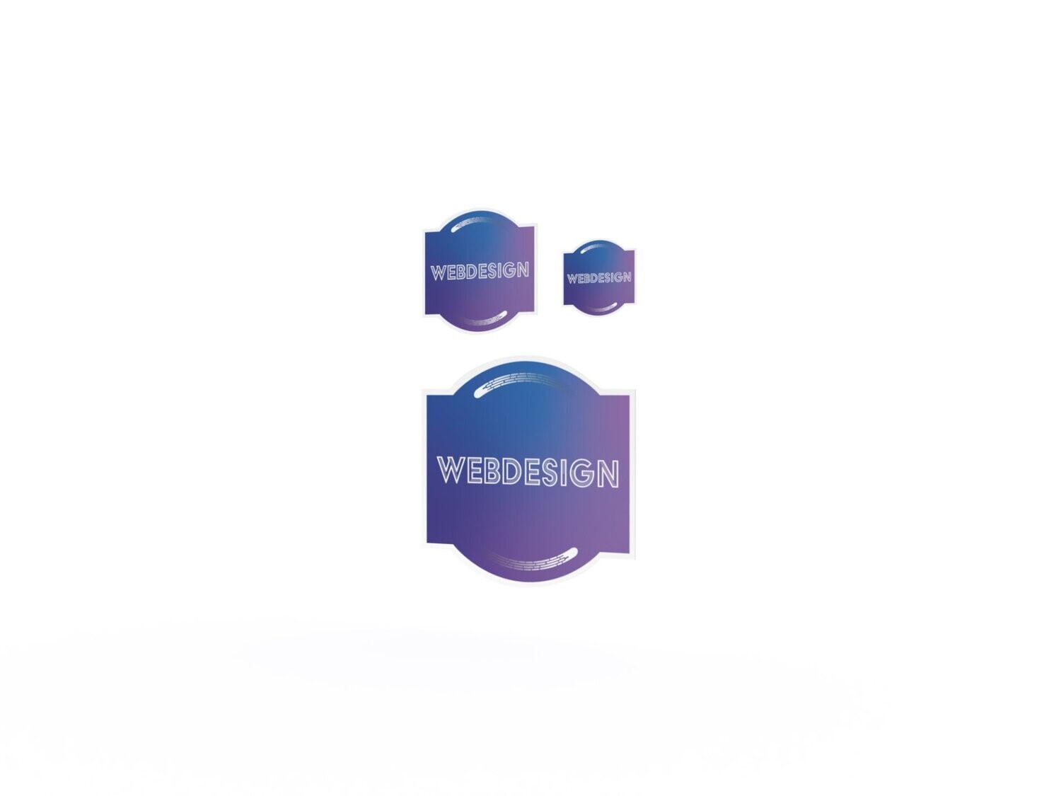 Werbeaufkleber, Webdesign, 3er Set